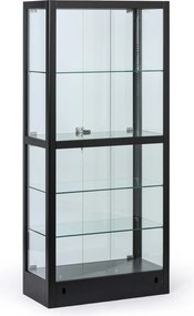 Presklená vitrína, 1800 × 800 × 400 mm, čiernam zmontovaná