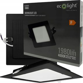 LED zapustené stropné svietidlo 18W 1980lm 4000K čierne