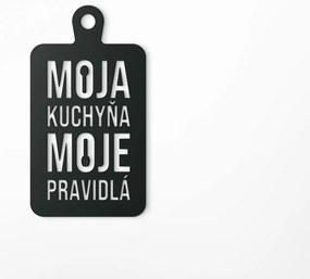drevko Drevený obraz do kuchyne Moja kuchyňa moje pravidlá Rozmer obrazu: 50 x 27 cm, Farba dekorácie: Čierna