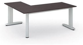 Rohový kancelársky písací stôl PRIMO FLEXIBLE 1800 x 1600 mm, wenge