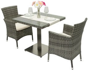 DEOKORK Záhradná ratanová zostava GINA II. 1+2 (sivá)