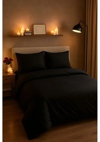 Čierne obliečky na jednolôžko/predĺžené s plachtou/3-dielne 160x220 cm Classic – Mila Home