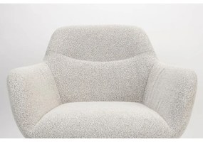 Biele kreslo z textílie buklé Dude – White Label