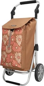 Beagles Hnedý kvetovaný nastaviteľný nákupný vozík na kolieskach “Hercules“