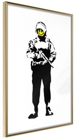 Artgeist Plagát - Smiling Policeman [Poster] Veľkosť: 40x60, Verzia: Čierny rám s passe-partout