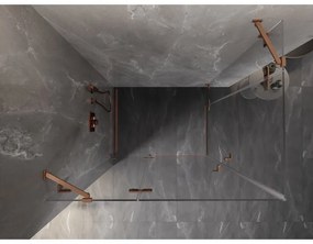 Mexen Lunar Duo, výklopný sprchový kút 110 x 80 cm, 8mm číre sklo, profil medená matná, 834-110L-080P-65-00