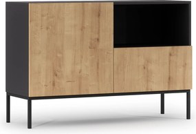 Komoda Loyd (dub artisan + čierna matná). Akcia -15%. Vlastná spoľahlivá doprava až k Vám domov. 1051948