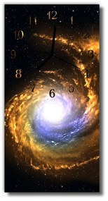 Sklenené hodiny vertikálne Cosmos galaxie farebná 30x60 cm