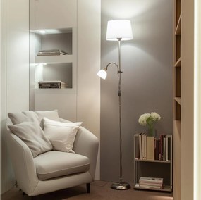 BRILAGI - Stojacia lampa CERIA 1xE27/100W/230V + 1xE14/25W matný chróm/biela