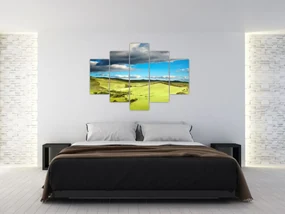 Obraz - Zelená krajina s pahorkami (150x105 cm)