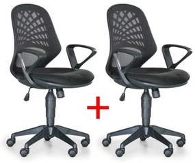 Kancelárska stolička FLER 1+1 ZADARMO, čierna
