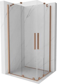 Mexen Velar Duo, sprchový kút s posuvnými dverami 100(dvere) x 90(dvere) cm, 8mm číre sklo, medená matná profil, 871-100-090-02-65