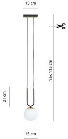 Luster na lanku GLAM 1xE14/10W/230V čierna