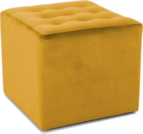 Horčicový taburet LORI VELVET