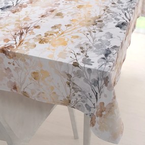 Biante Zamatový obdĺžnikový obrus Tamara TMR-008 Hnedé a sivé popínavé rastliny 50x100 cm
