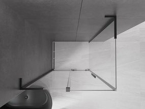 Mexen Velar L, sprchový kút s posuvnými dverami 120 x 85 cm, 8mm číre sklo, čierna matná, 871-120-085-03-70