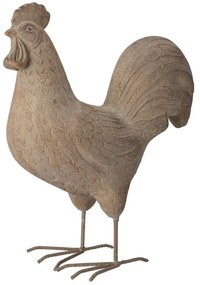 Záhradná figúrka z horčíkovej živice Chicken 2, 40 cm, béžová