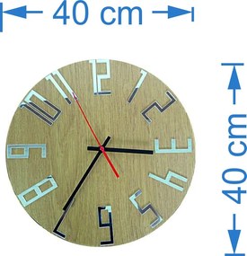 Moderné hodiny na stenu čísla Dub - Silver I SENTOP HDFK006: Čierne ručičky 30 cm 3401-19864 HDFK006 DUB silver