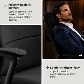 Kreslo kancelárske čalúnené riaditeľské čierne: COMMAND