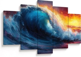 Obraz - Vlna v západu slnka (150x105 cm)