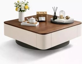 LuxuryForm DESIGN Konferenčný stolík MODENA 80 × 80 cm – hnedý, béžový (set)