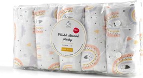 Polášek Látkové plienky 5 kusov: Dúha a srdiečka