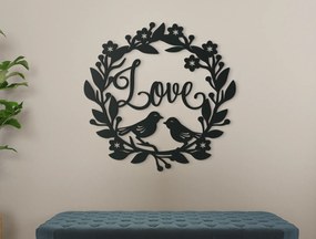 drevko Drevený veniec na dvere Love Rozmer obrazu: 44 x 44,5 cm, Farba dekorácie: Čierna