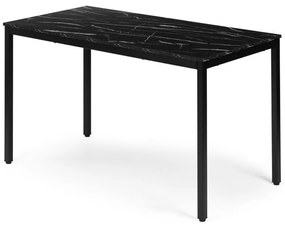 Kuchynský stôl čierny mramor 120 x 60 cm – univerzálny stôl pre 4–5 osôb