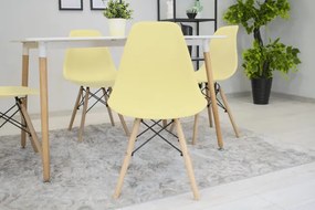 Jedálenská stolička OSAKA krémová (hnedé nohy)