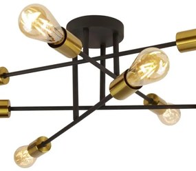 Searchlight 8048-8BK - Prisadený luster ARMSTRONG 8xE27/60W/230V mosadz