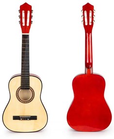 Veľká drevená detská gitara - 6 strún | červená