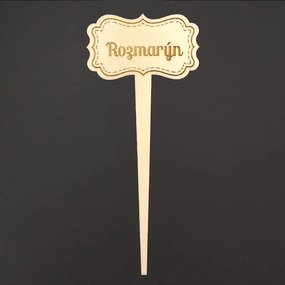 AMADEA Drevený zápich - ceduľka na bylinky Rozmarín, výška 20 cm, český výrobok