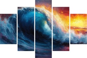 Obraz - Vlna v západu slnka (150x105 cm)