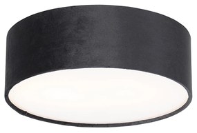 Moderné stropné svietidlo čierne 30 cm so zlatým vnútrom - Drum