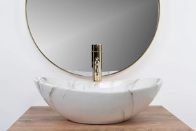Keramické umývadlo na dosku REA ROYAL MINI AIAX SHINY 48x30,5 cm mramor