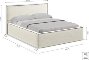 Zelená čalúnená dvojlôžková posteľ s úložným priestorom s roštom 180x200 cm Anani – Makamii