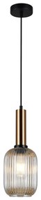 Italux ITALUX PND-5588-1M-BRO+AMB - Luster na lanku ANTIOLA 1xE27/40W/230V bronz IT0402