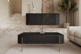 Konferenčný stolík Malmi 100 cm - čierny mat / zlatá