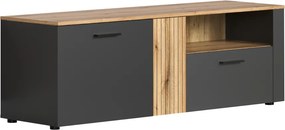 TV stolík, grafit/dub evoke, ESENA 2D1S