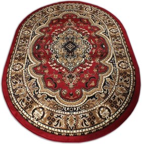 Oválny orientálny červený koberec Alfa 06 Rozmer: 120x170 cm