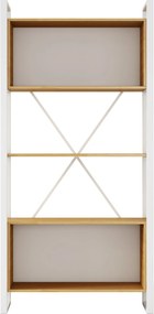 Vysoký kancelářský regál Houseland Nuvia Stack 90 cm dub/bílý