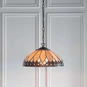 Endon 63977 - Luster na reťazi Tiffany BROOKLYN 1xE27/60W/230V pr. 40 cm