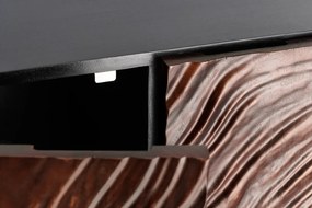 Komoda FLUID 110 cm 3D akáciové drevo tmavý orech hnedý