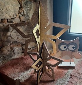 DECOLED Zlatá hviezda, 3D, 30 cm