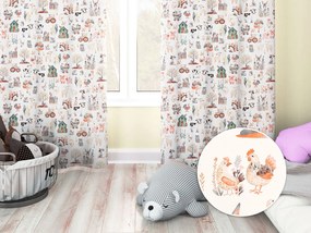 Biante Detský bavlnený záves Sandra SA-563 Zvieratká na farme na bielom 150x210 cm