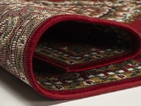 Alfa Carpets, Kusový koberec TEHERAN T-102 red kruh, 190x190 (průměr) kruh, červená, chodba / predsieň