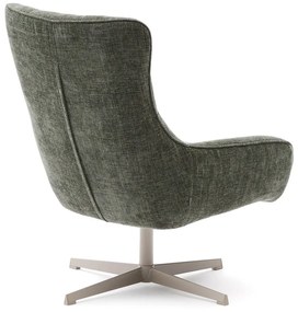 Otočné ženilkové kreslo sivozelené Teryl – Kave Home