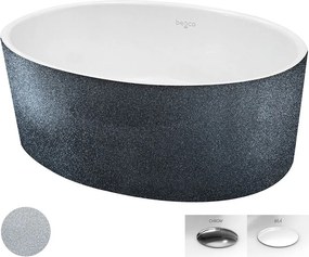 Besco Umývadlo na dosku z liateho mramoru Uniqa Glam S UM D 46,5x32,5 cm, sifón Click-Clack BESCO-Typ výpuste: Click-Clack, biela, BESCO-Rozmery: 46,…