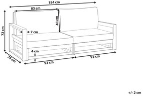 2-miestna záhradná pohovka z akáciového dreva mahagónová hnedá TIMOR II Beliani
