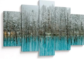 Obraz - Tyrkysový rybník, Biei, Japonsko (150x105 cm)